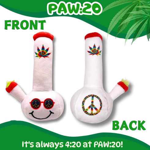 420 My Name is Lil Billie, Funny Weed Theme Catnip Toy, Cute Stuffed Parody Pot Bong, Cool Plush Novelty Gift for Pets