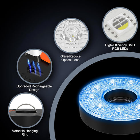 KINGTOP Rechargeable LED Golf Hole Light, Waterproof, Remote-Controlled, Perfect for Night Golf Practice and Outdoor