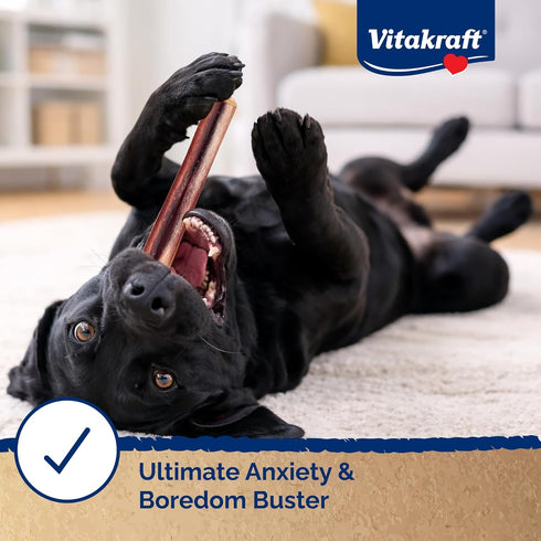 6 Inch, 5 Count, 6 oz Vitakraft Dog Bully Sticks, Thick, All-Natural Beef Chews for Dogs