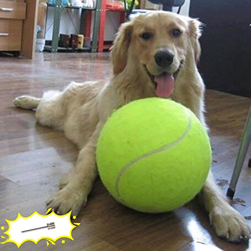 Giant 9.5" Dog Tennis Ball, Large Pet Toys for Small Medium Large Dogs with Inflating Needles