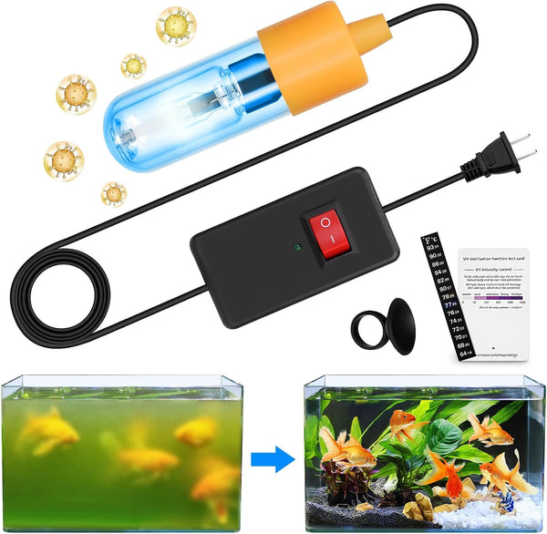 Aquarium Clean Light, 3W Mini Submersible Light with Timer, Waterproof Clean Lamp for Pond and Swimming Pool