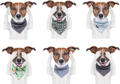 ARING PET Dog Bandanas, Navy Plaid Kerchief Triangle Bibs Scarf for Puppy Small Medium Large Dogs & Cats - L