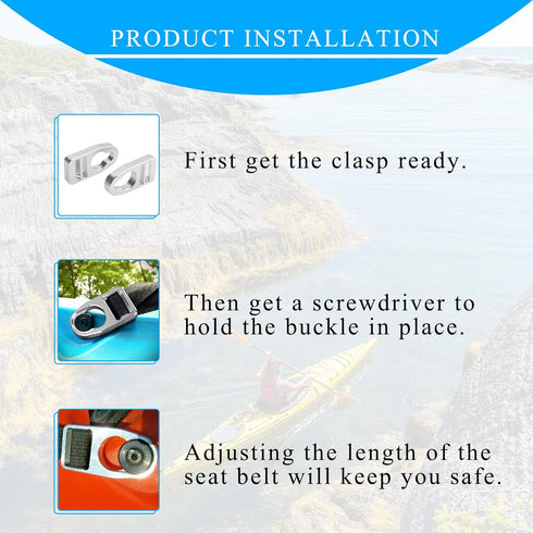 Upgrade Aluminum Strap Replacement Buckle Clip - Compatible with Kayak Seat, Nylon Webbing Straps, Fit for Lifetime