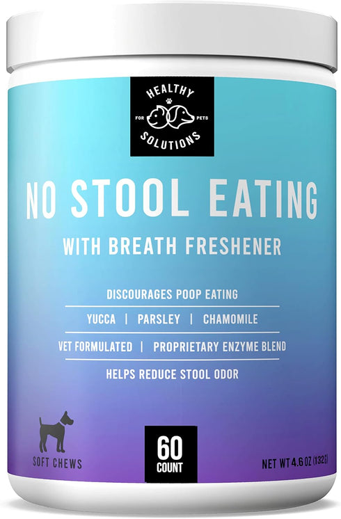 Deterrent for Dogs Eating Poop, Coprophagia No Poo Chews, 60ct, Enhanced with Breath Freshener