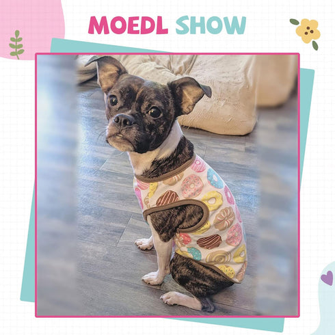 Small Dog Shirt, Cute Puppy Cat T-Shirt, Soft Cotton Sleeveless Tee for Small Dogs Cats, Summer Doggy Vest (Coffee
