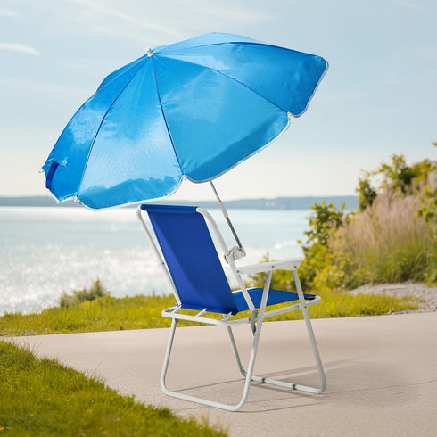 NAICKUC 360Canopy 265lbs, Folding Beach Chair with Umbrella, Outdoor Folding Chair Shade, Lightweight and Waterproof