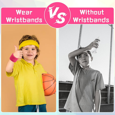 Lounsweer Wrist Sweatbands Bulk for Kids Teams Sweat Bands Sports Fan Wristbands Wristband Athletic Sports Kids