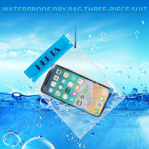 HEETA 5-Pack Clear Waterproof Dry Bag, Water Tight Cases for Camera Mobile Phone Maps, Kayaking Document Holder
