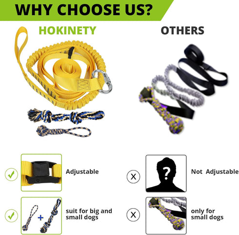 2 Dog Hanging Bungee Tug Toy: Interactive Tether Tug-of-War for Pitbull Small to Large Dogs to Exercise and Fun Solo