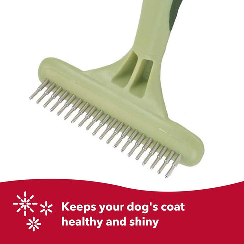 Coastal Pet Safari Dog Double Row Rotating Pins Undercoat Rake, Gentle Dematting Comb for Dogs
