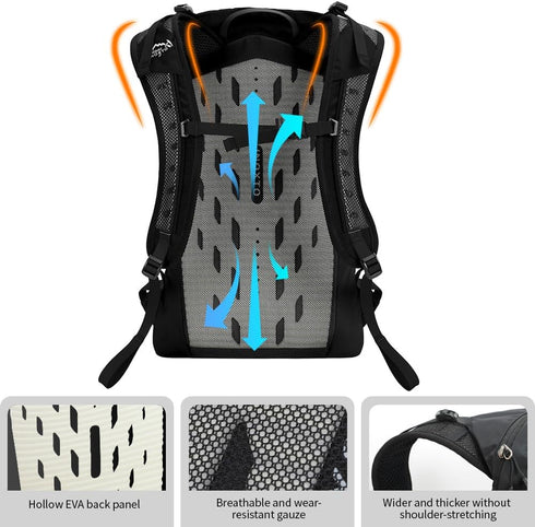 Hiking Hydration Backpack with 3L Water Bladder - 25L Water Backpack for Hiking, Cycling, Climbing, Camping