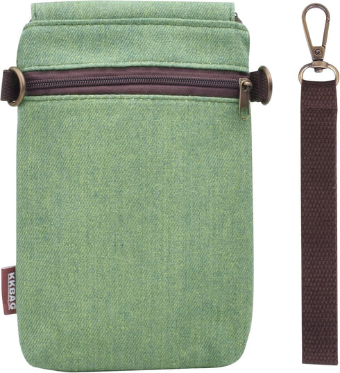 WITERY Handmade Small Canvas Cell Phone Purse - Cute Cross Body Wallet with Adjustable Shoulder Strap