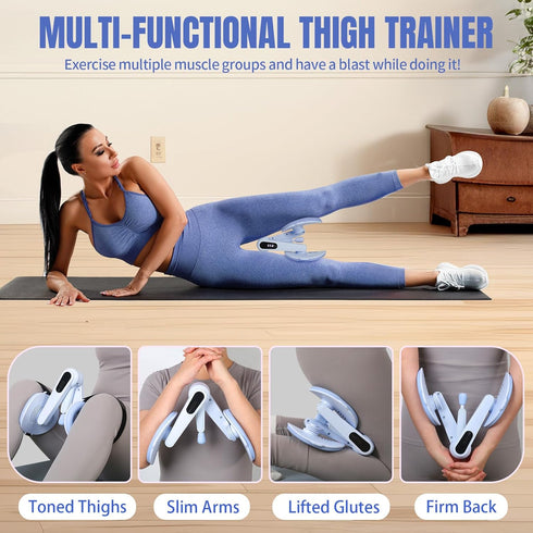 RUNEAP Thigh Trainer, Pelvic Floor Exercise Devices, Adjustable Resistance Inner Thigh Exerciser for Women, Home
