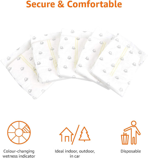 50 Count Amazon Basics Male Dog Diapers, Super Absorbent Disposable Wrap with Leak-Proof Protection, Wetness Indicator