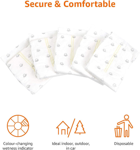 30 Count Amazon Basics Male Dog Diapers, Ultra Absorbent Disposable Wrap with Leak Proof Protection, Wetness Indicator