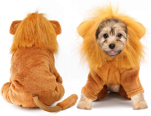 Rypet Dog Lion Costume | Pet Clothes for Halloween Party, Simulation Lion Hoodie for Cats and Dogs