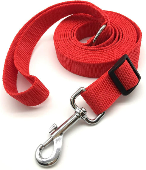 10FT Adjustable Dog Leash, Nylon for Medium Large Dogs (Red)