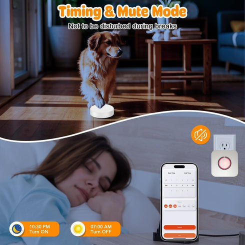 WiFi Dog Door Bell for Potty Training to Go Outside, Smart Doggie Door Bell for Dog, Wireless Doggy Doorbell with Phone