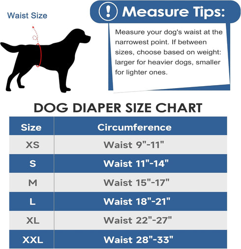 Vettisnaps 5 Pack Dog Diapers Male Reusable Belly Bands Washable for Large Male Dogs, High Absorbency for Puppy