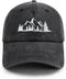 Mountain Trees Adjustable Hat for Men Women, Funny Embroidered Cotton Baseball Cap Hiking Camping Explore Outdoor