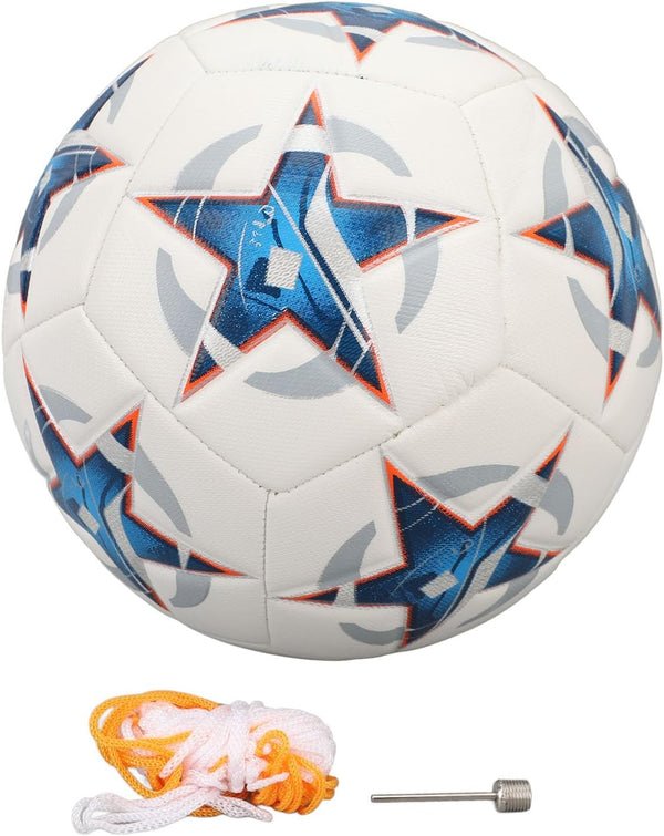 Size 5 Soccer Ball, PU Leather, High Resilience Abrasion, Professional Adult Youth Football Lover Training