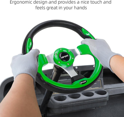 Universal Golf Cart Steering Wheel - Compatible with EZGO TXT, RXV/Club Car DS, Precedent, 12.5 Inch