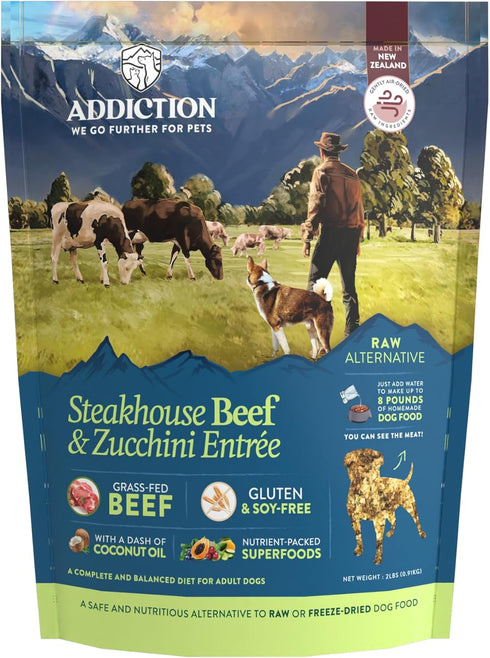 Addiction Steakhouse Beef & Zucchini Air-Dried Grain-Free Dog Food Complete Meal or