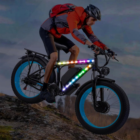 LED Bike Frame Light Strip, Waterproof RGB Colorful Lamp for Night Riding, Can Be Cropped for Outdoor Bike