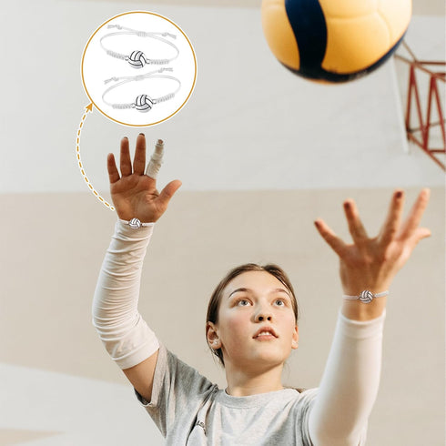 Jadive 20 Pieces Adjustable Volleyball Charm Bracelets Bulk Gifts for Sports Coaching Supplies Players