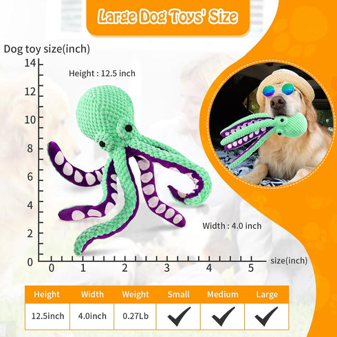 Fuufome Large Squeaky Dog Toys- Plush Dog Toys with Soft Fabric for Small, Medium, and Large Dogs Daily Companionship
