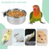 Hypeety Pet Bird Food Feeding and Drinking Cup - Stainless Steel Hanging Bowl for Parrot