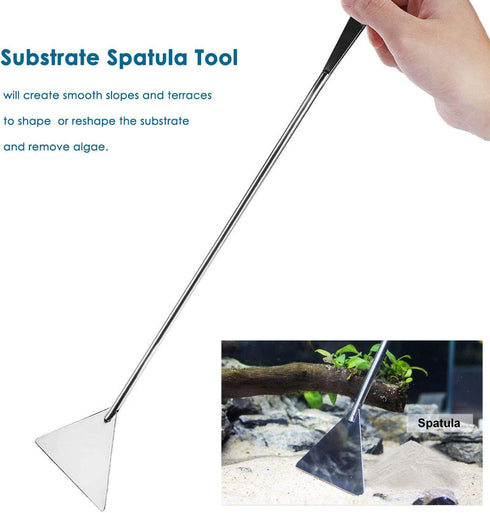 Capetsma Aquascape Tools, Long Stainless Steel Aquarium Plant Tools Set for Fish Tank Cleaning Kit