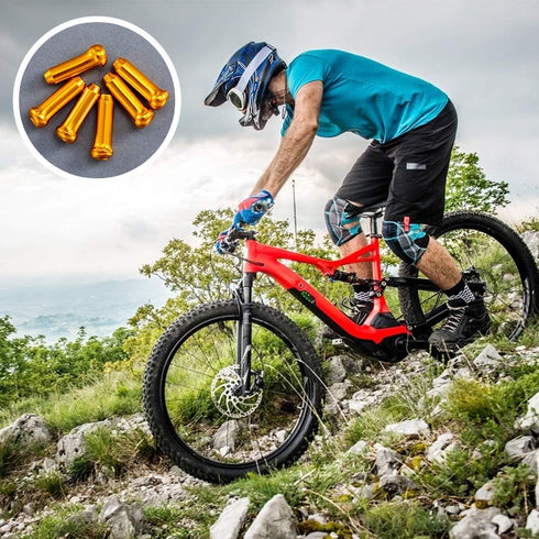 HZJD Bike Cable End Caps, 48PCS Cable Crimps, O-Ring Brake Cable Rubber Donuts (6PCS)
