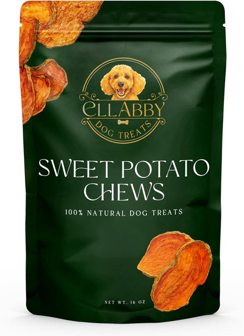 Ellabby Dog Treats 100% (16 oz) Ellabby Sweet Potato Dog Treats Natural Dehydrated Sweet Potato Chews for Dogs