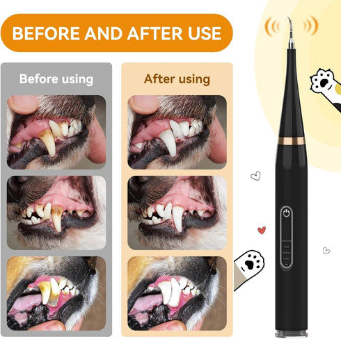 Opdent Dogs,5 3 Dog Plaque and Tartar Remover - Dog Tooth Brushing Kit Electric Toothbrush for Adjustable Mode
