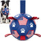 QDAN Purple Soccer Ball Dog Toy with Straps - Durable 6 Inch Beach Pool Water Toy for Small Medium Dogs