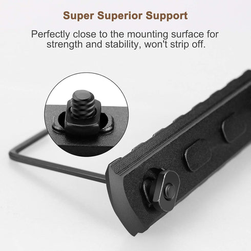 Single Picatinny Aluminum Accessory Rail Set, 3 5 7 9 11 13 Slots with 13 T-Nuts & Screws, Rounded Corner Wrench