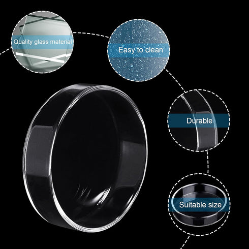 WEAVERBIRD 60mm Aquarium Shrimp Feeder Dish, Round Clear Glass Feeding Bowls for Fish Tank