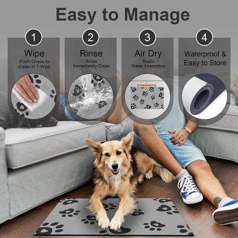 12"x20"- Pet Feeding Mats Absorbent Dog Mat for Food and Water, Rubber Pet Food Mat, Non Slip Mat for Dogs, Pet Mats