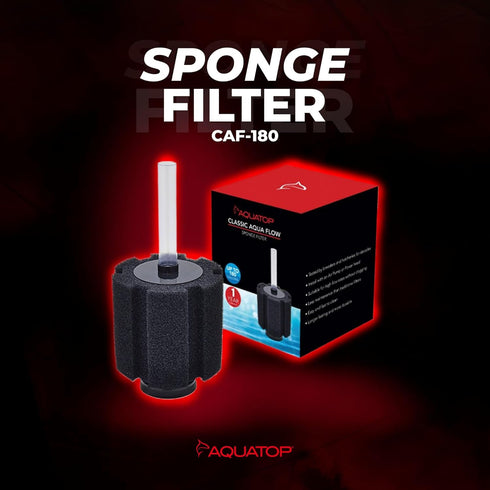 180 CAF-180 Aquatop Internal Sponge Filter Up to Gallons Includes Free Air Stone Mechanical & Biological Filtration