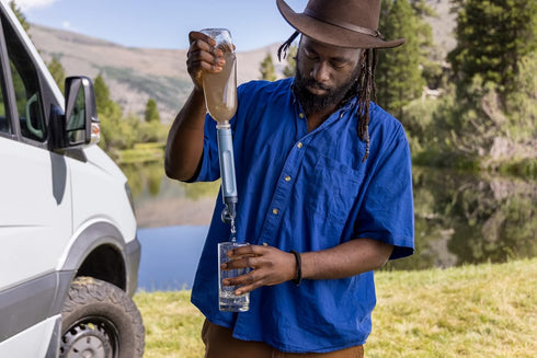 LifeStraw Peak Series Personal Water Filter Straw, Backup Filtration, Emergency Survival, Ultralight Hydration, Dark