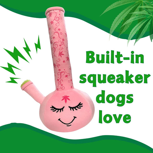 420 My Name is Harmony Bong, Funny Squeaky Weed Dog Toy, Cute Stuffed Parody Pot Bong, Cool Plush Novelty Gift