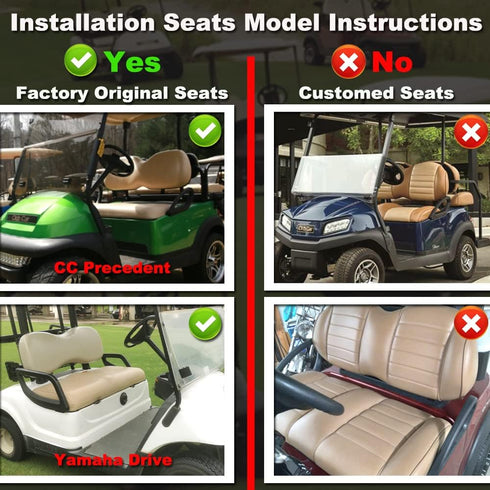 Golf Cart Seat Covers for Club Car Precedent, DS and Yama Golf Carts, Breathable Washable Polyester Mesh Cloth