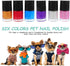 Dog Nail Polish Quick Dry Pet Nails Polish Set, 6 Pcs Water-Based Healthy Paw Grooming Dye Kit for All Pets
