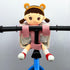 Kids Bike Basket, Soft Doll Bike Seat, Girls Bicycle Basket for Toy Doll Storage, Pink Patchwork White