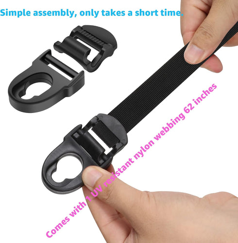 Kayak Seat Repair Kit, Clips, Hooks, and Nylon Webbing, Suitable for Lifetime Emotion Pack