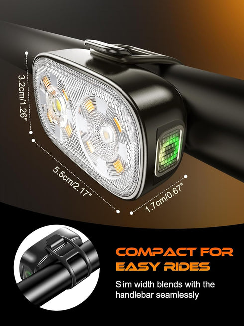 5+6 IP65 Set ISEYOU Bike Lights, Ultra-Slim USB-C Rechargeable Bike Lights Front and Back, Lighting Modes & Waterproof