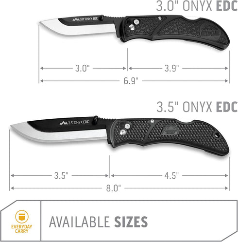 OUTDOOR EDGE 3.0" Onyx EDC Replaceable Blade Folding Pocket Knife with Dual Thumb Opener