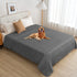 fuguitex Waterproof Dog Blanket, Cozy Plush Throw Blanket for Couch, Dark Grey+Grey, 82 x 82 Inch