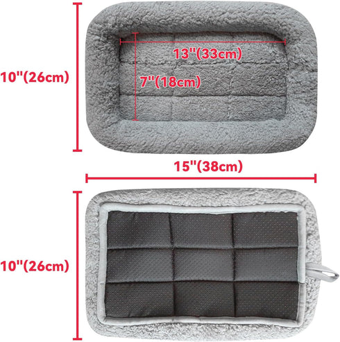 Enjoying Plush Cat Bed Mat, 10" x 15" Pet Cushion with Pillow for Puppy Curling Sleep, Antiskid Bottom (Small)